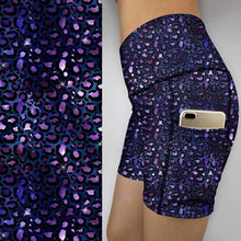 Cute Purple Cheetah Leggings &   Bike  Gym shorts  SH-13