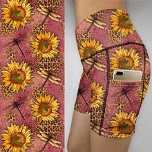 Beautiful Dragonflies & Sunflowers Leggings &    Bike  Gym shorts  CRN-03