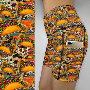 OMG Taco print !! Leggings &   Bike  Gym shorts  BSD-01