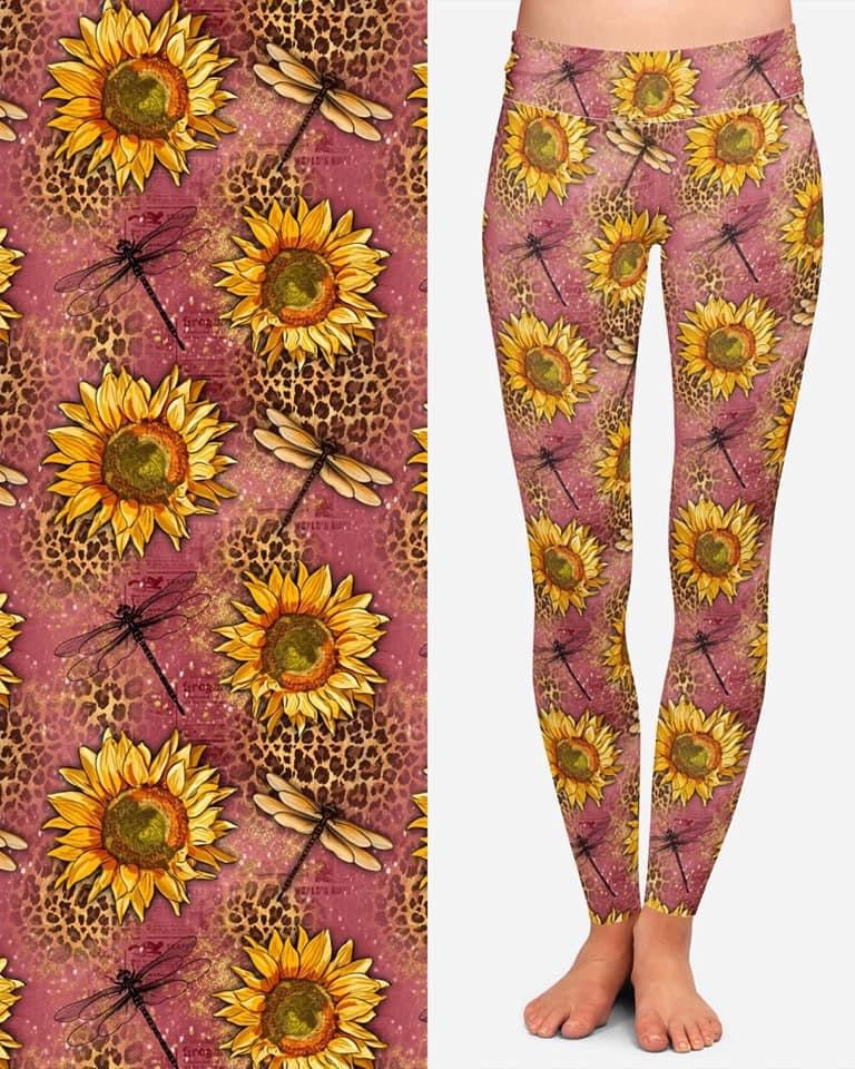 Beautiful Dragonflies & Sunflowers Leggings &    Bike  Gym shorts  CRN-03